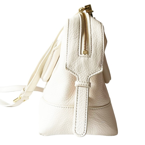 Tory Burch Bryant Satchel Quilted Leather Bag in Ivory - Picture 4 of 13